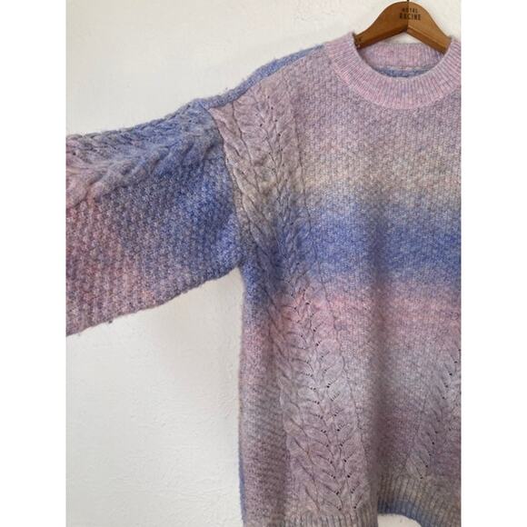 Purple & Pink OMBRE Cable Knit Sweater - Lauren Conrad - M - Picture 5 of 9